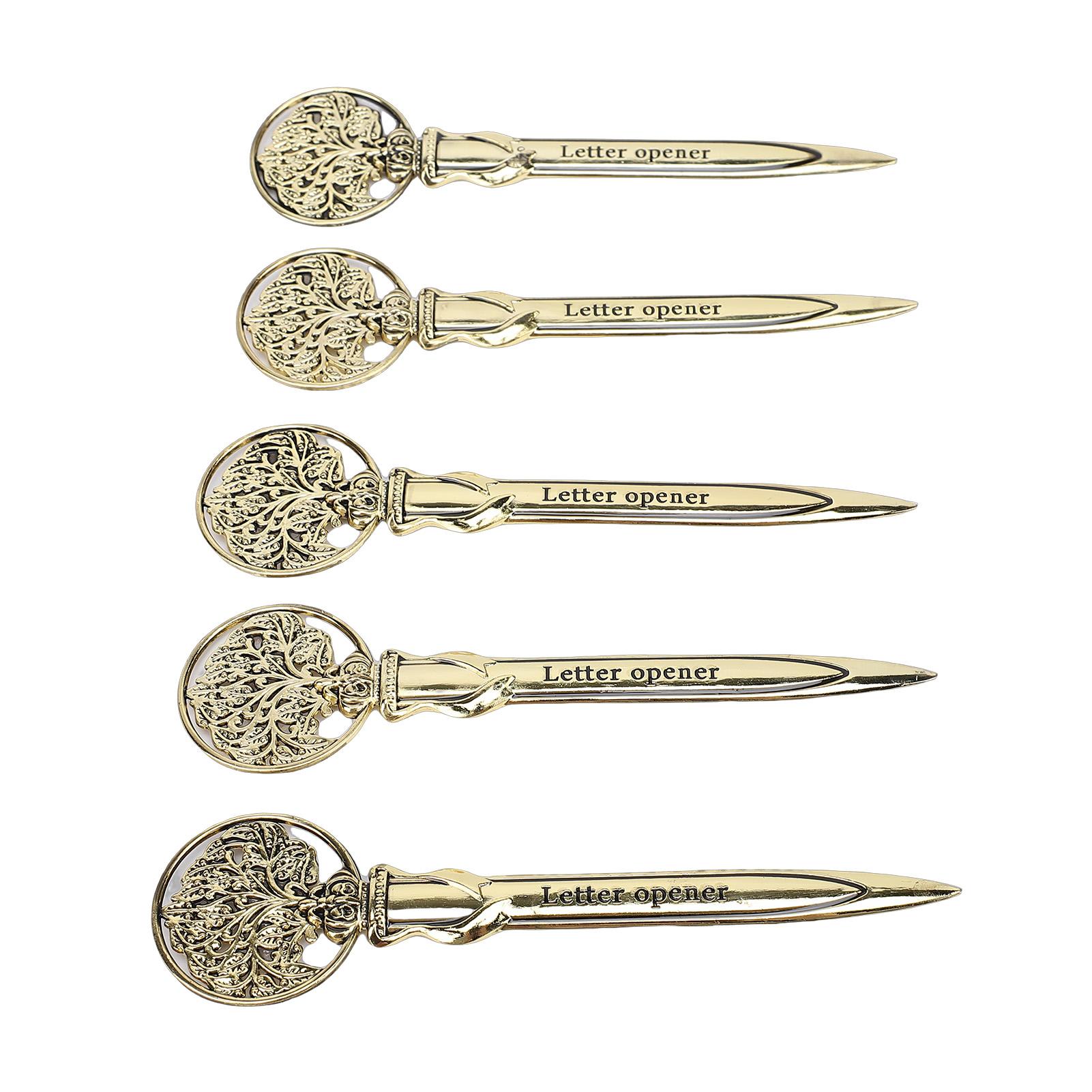5 Stuks Briefopener Retro Envelopsnijder Lichtgewicht Zinklegering Postopener voor   Huis School