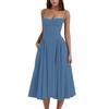 Summer New French Retro Long Dress - Court Style Spaghetti Strap Dopamine Outfit for Women