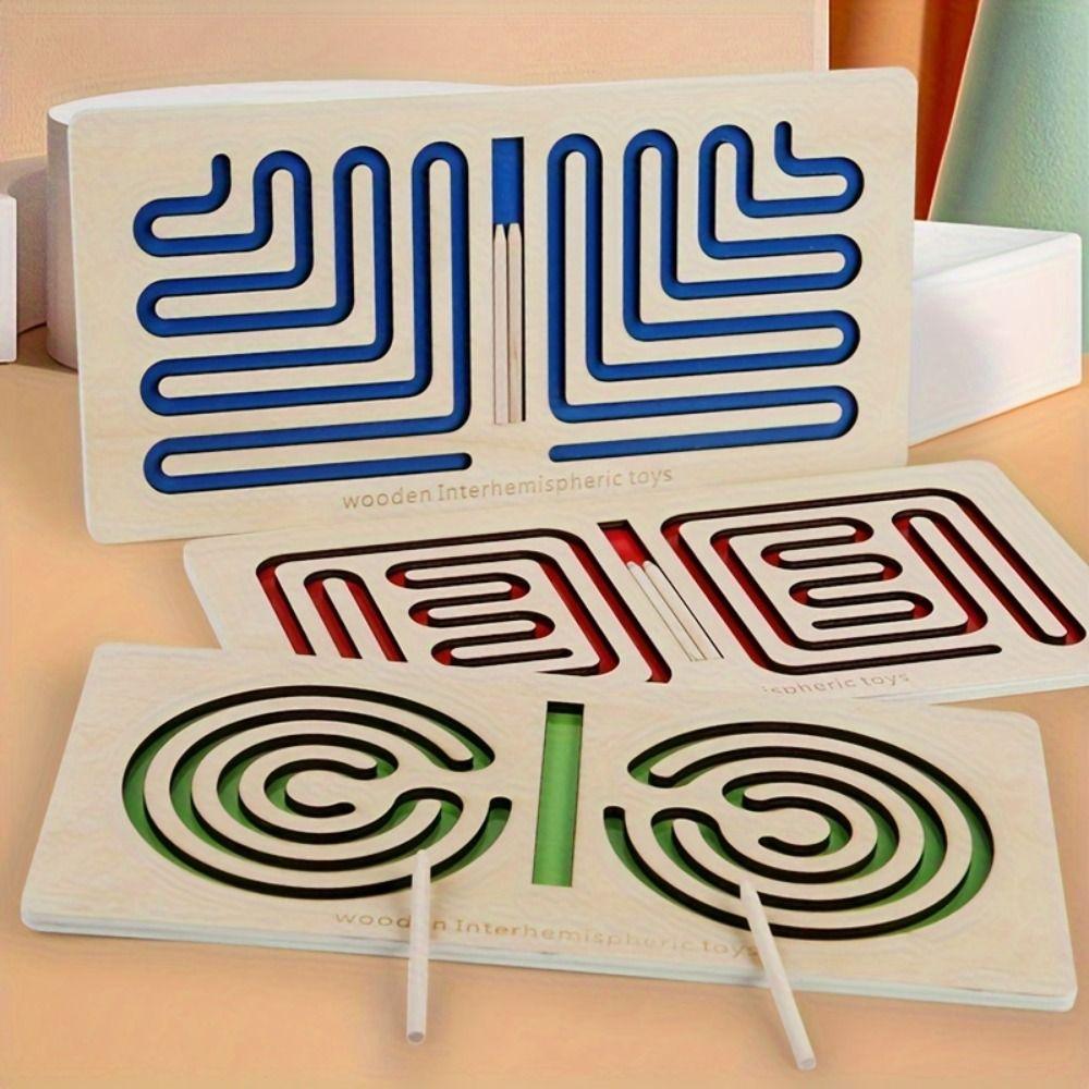 Hand Brain Coordination Brain Training Toys Trajectory Control Wooden Learning Toy  Kids Toy