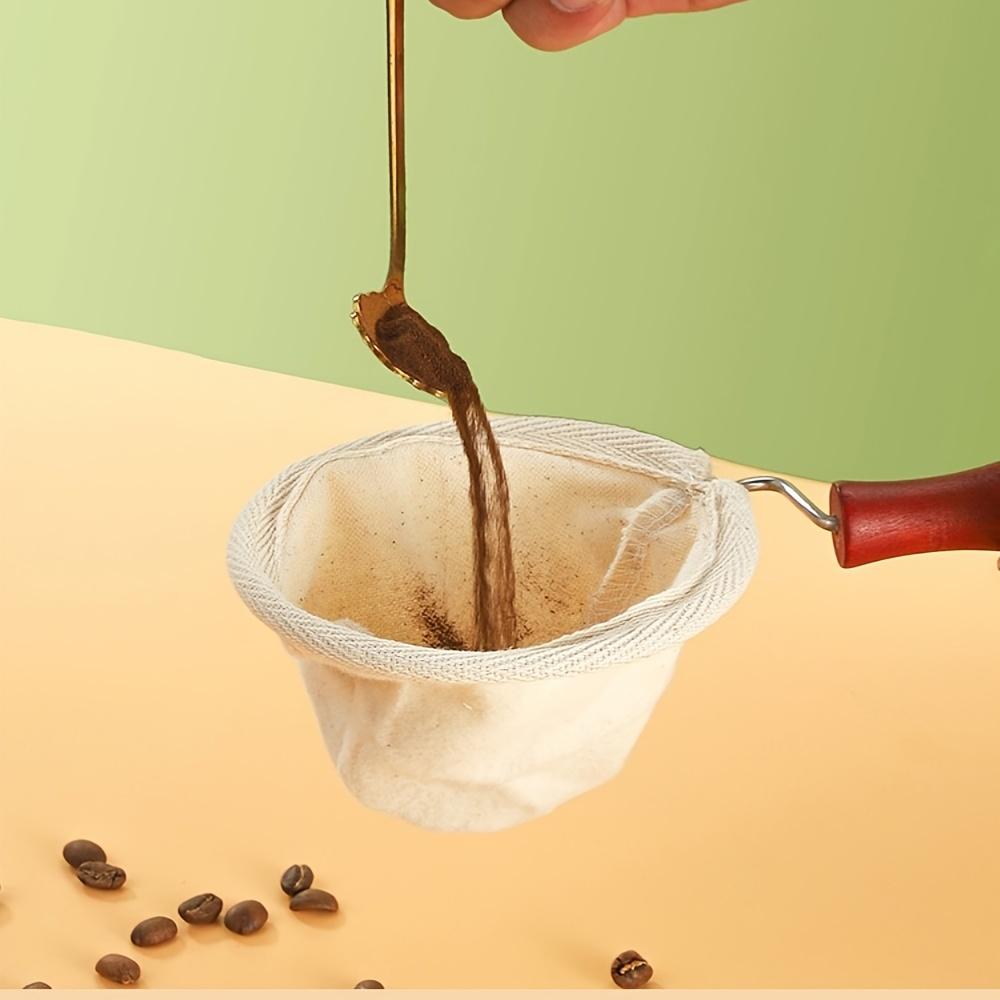 1/2pcs Coffee Filter Bag With Handle Reusable Flannel Filter Cloth Drip Filter Net for Hand Brewing Cafe Tea Home Filtering Tool