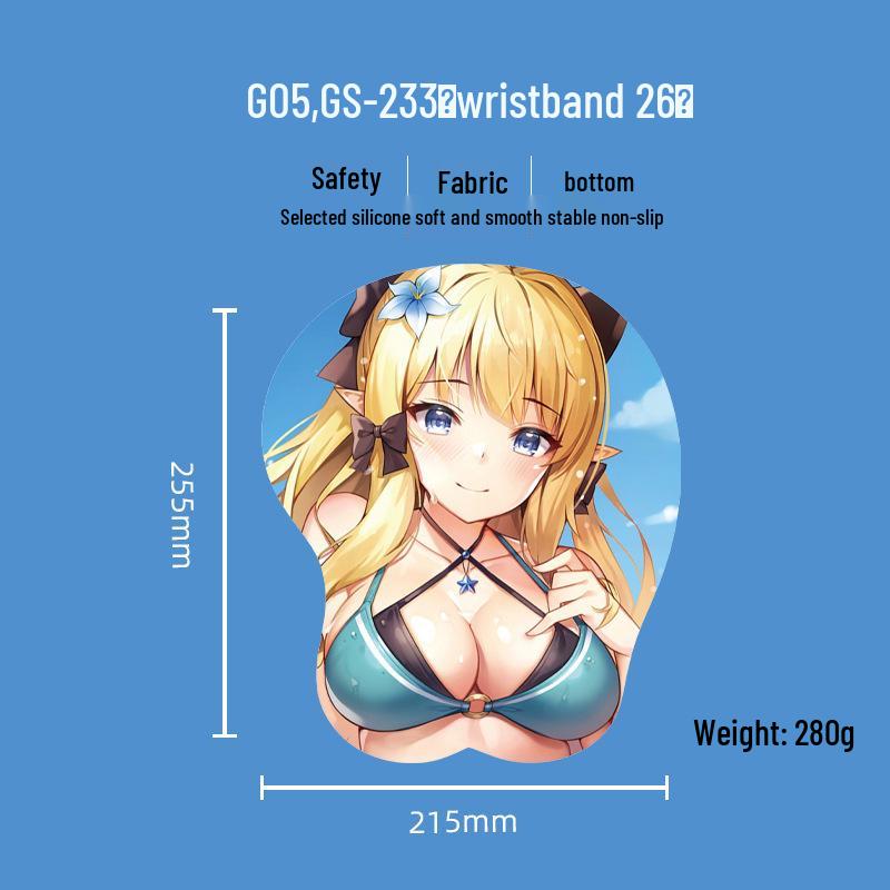 Beautiful Anime 3D Silicone Wrist Rest Mouse Pad - Creative Design, Hot Selling