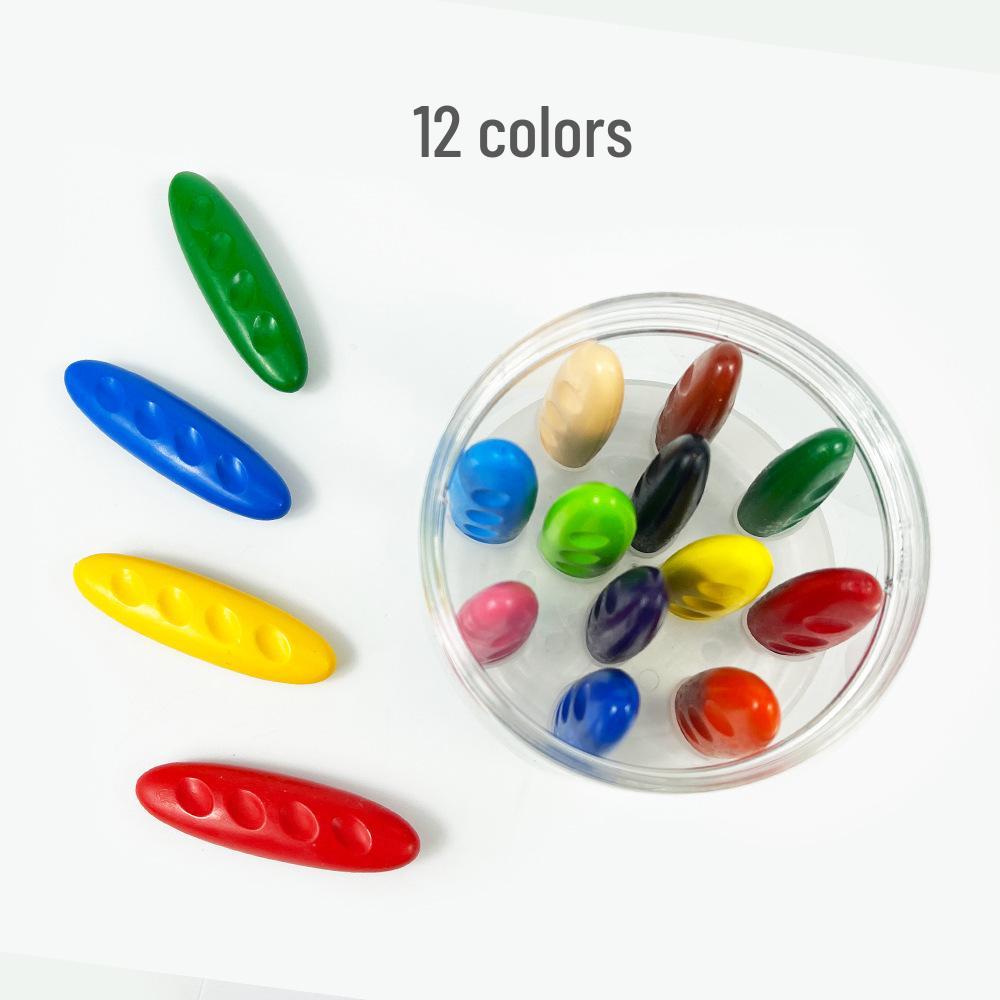 

Finger-Free Peanut Wax Crayon Set: Child-Safe, Non-Staining, Washable, Plastic Crayons for Drawing & Doodling, 24 Colors, Ideal for Kindergarten Use
