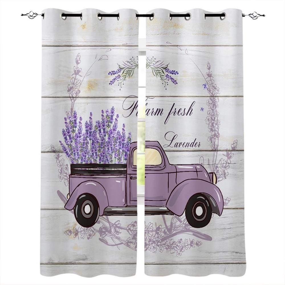 Растение Фиолетовый Лаванда Акварельная Живопись Оконные Шторы Спальня Кухня Декор Шторы — фото 9