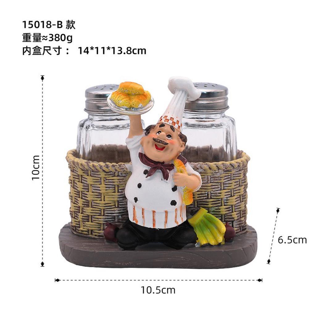 American Chef Functional Ornament Resin Restaurant Bar Coffee Shop Pepper Powder Bottle Shelf