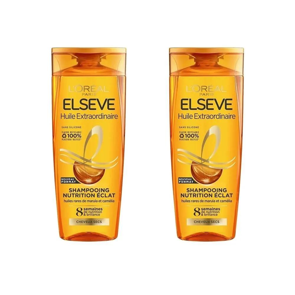 L Oréal ELSEVE Шампунь 300мл 2 шт. Питание и Блеск ELSEVE Шампунь Питание и Блеск для Сухих Волос
