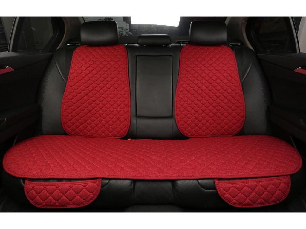 Linen Car Seat Cushion & Backrest Set - Universal, Anti-Slip, Comfortable for All Seasons