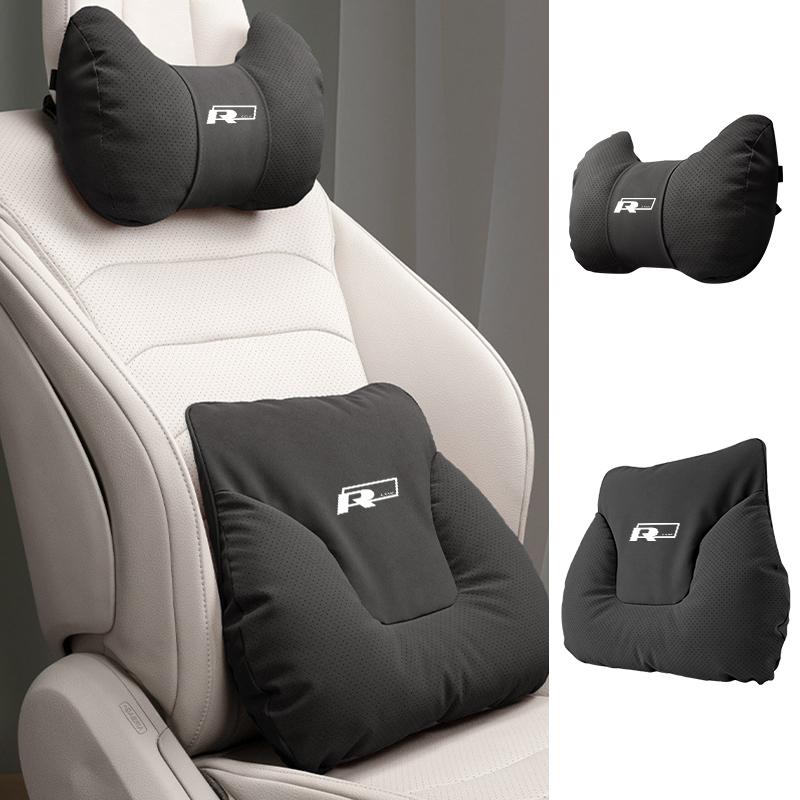 Car Neck Pillow Leather Lumbar Waist Support Auto Interior Accessories For Volkswagen VW Scirocco Jetta Beetle Passat Sharan