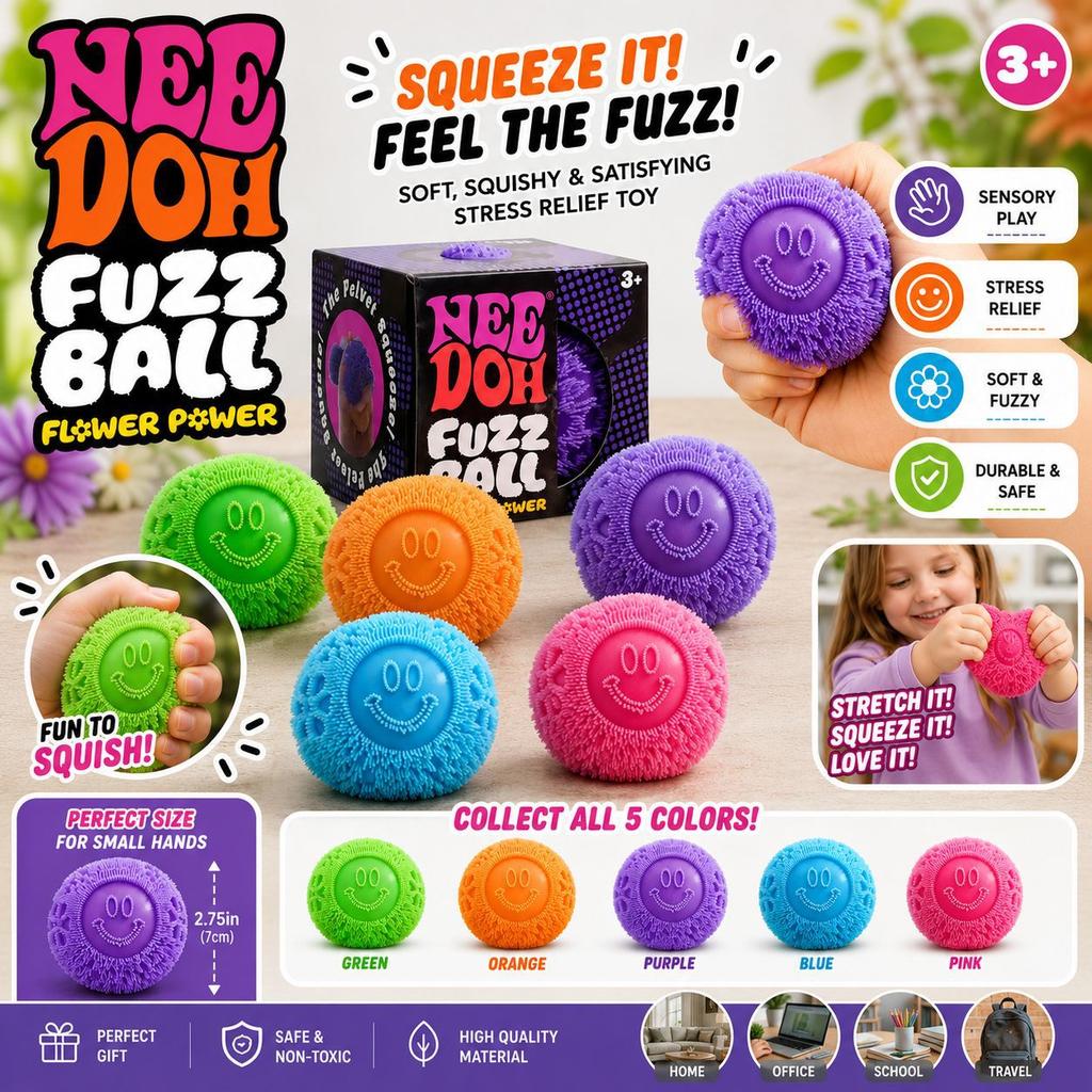 Faccina Felice Pompon Fiore Soffice Grano Malto Zucchero Spremi Gioca Sollievo dallo Stress Rimbalzo Lento Giocattolo Sollievo dallo Stress Creatività
