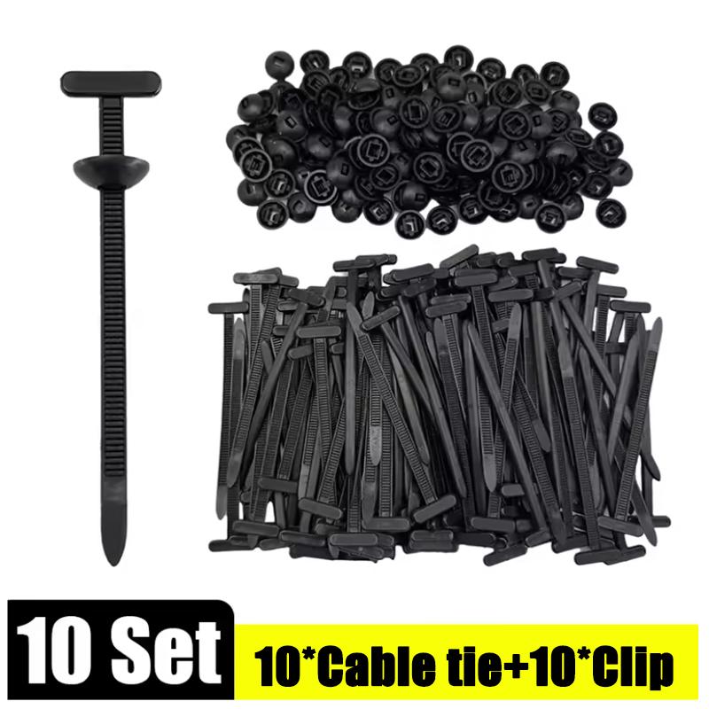 10-50Pcs Universal Nylon Zip Ties Self-locking Plastic Cable Tie Fastening Rings Zipper Wrap Straps With Clips Car Accessories