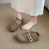 Fashion Shoes Female 2025 Brand Closed Toe Women's Slippers Fashion Belt Buckle Casual Outdoor Retro Best Seller Flat Slippers Zapatos