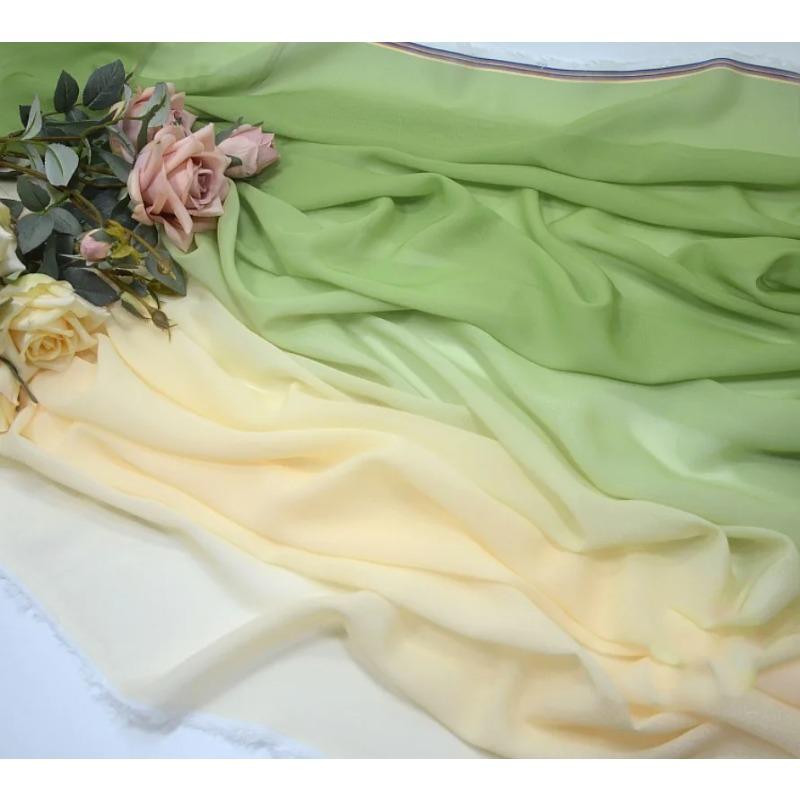 Gradient Color Organza Tulle Fabric 100D Chiffon Fabric for Diy Ancient Style Hanfu Dress Stage Dance Costume Drape Decor Craft
