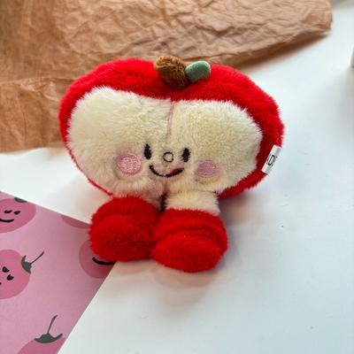 Red Apple Plush Toy Keychain Cartoon Cute Soft Stuffed Doll Pendant Car Key Ring Backpack Bag Decor Kid Gift