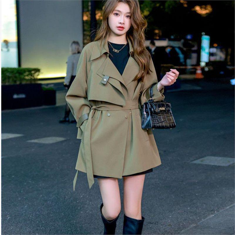 2025 Petite High-End Korean Style Trench Coat – Short Spring/Autumn Fashion