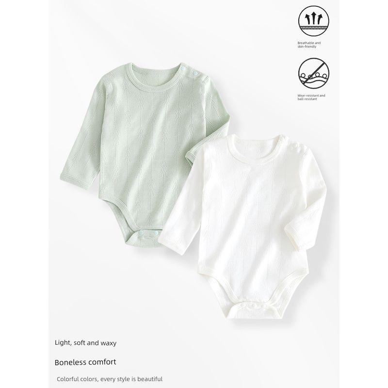Baby Romper Spring and Autumn Style Pure Cotton Breathable Jacquard Baby Jumpsuit Onesie Home Wear