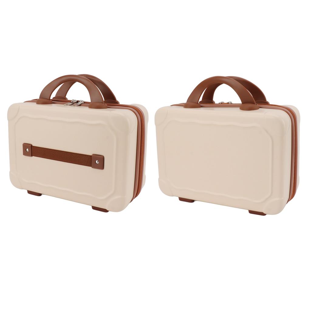 14in Cosmetic Box Suitcase Design Vintage   Large Capacity Portable ABS Makeup Bag for Women Girls Travel