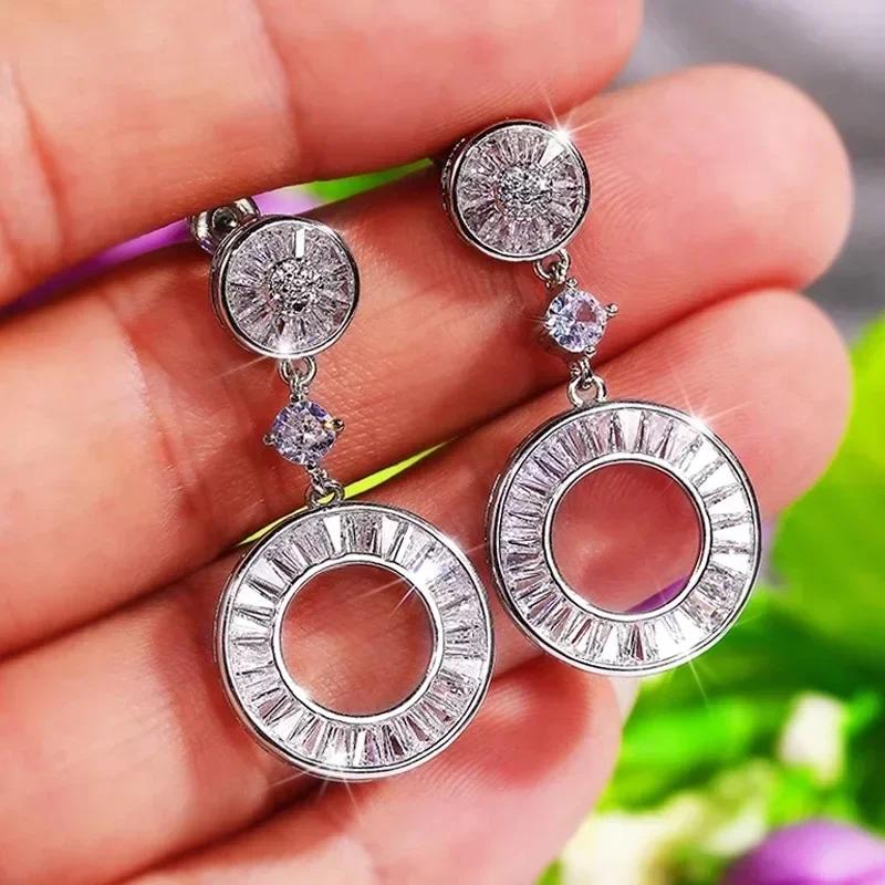Luxury, High-End, Gorgeous Party, Water Droplet Zircon Earrings, Bride'S Wedding, Eternal And Dazzling Jewelry, Headwear