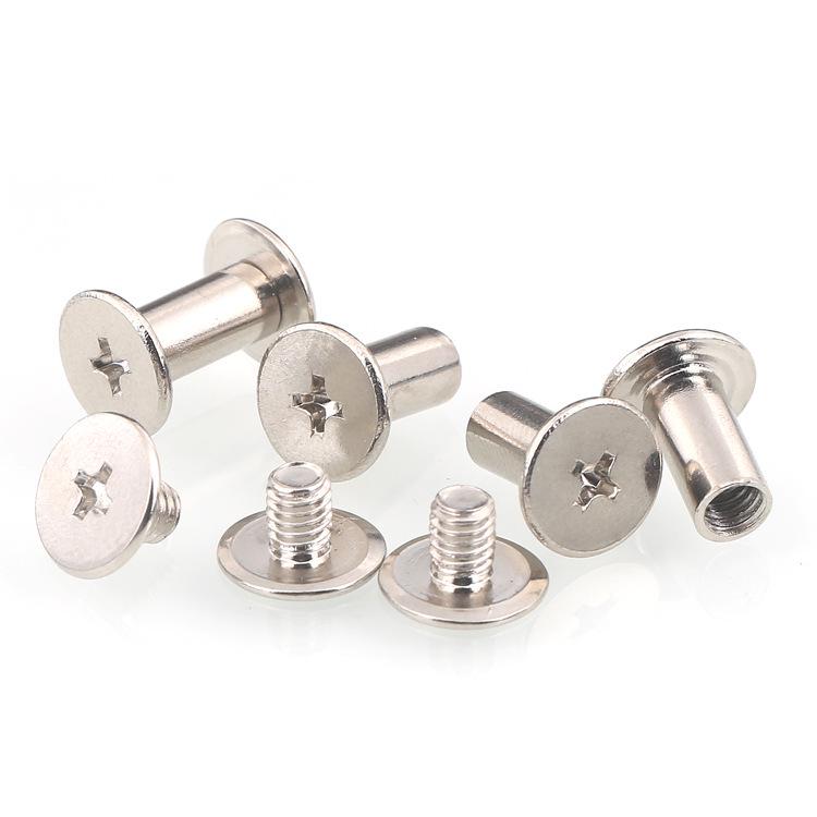 Carbon Steel Nickel-Plated Locking Screw Rivet for Albums and Recipes