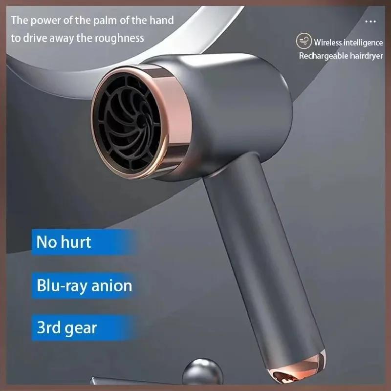 Haartrockner Aufladen Tragbarer USB Wiederaufladbarer Haartrockner Hochleistung Zuhause Schnelltrocknend Friseursalon Reise Fön