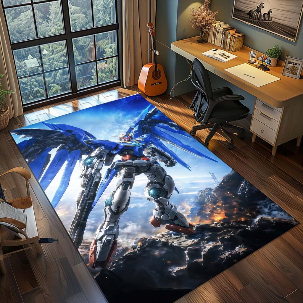 Gundam Anime Mecha Roboter Teppich Teppichboden Großer Teppichboden Rutschfest Waschbar Fußmatte Gamer Zimmer Schlafzimmer Heimdekoration