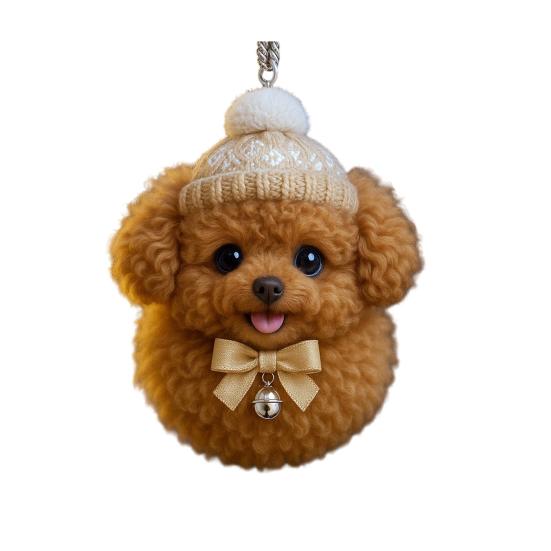 Winter Acrylic Cat Hanging Decoration Christmas Tree Knitted Hat Kitten Dog Rabbit Hedgehog Hanging Ornament Animal Pendant