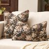 Vintage Neutral Floral Jacquard Throw Pillowcase Soft Decorative Farmhouse Accent Couch Pillow Case for Home Living Room Bed