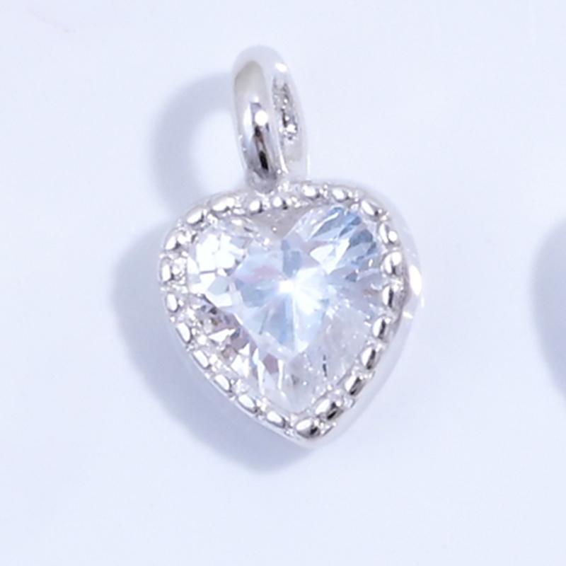 

S925 Sterling Silver Color Mini Heart-Shaped Small Charm for Jewelry DlY Bracelet Necklace Accessories SD54