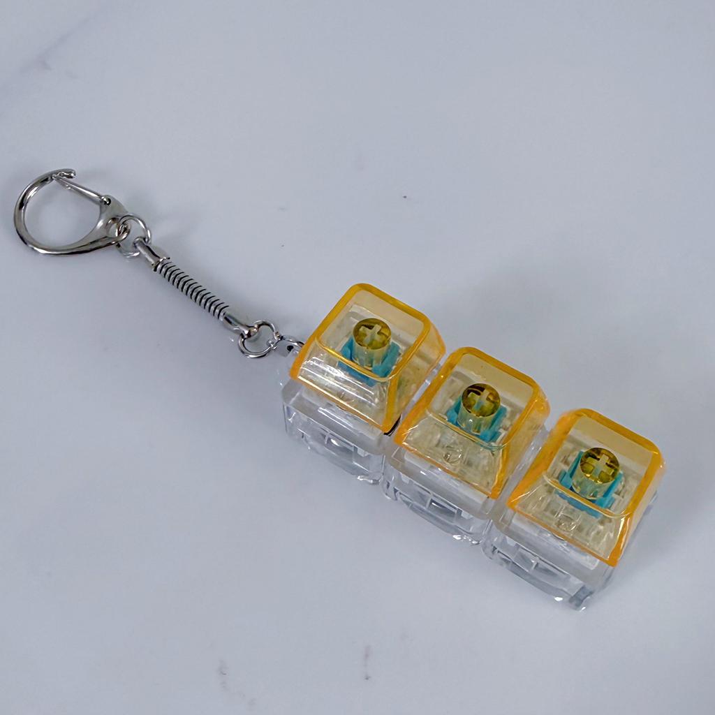 Pc High Transparency Material Transparent 3 Key Decompression Test Shaft Press Sound Crisp Hole Hole Key Buckle With Light