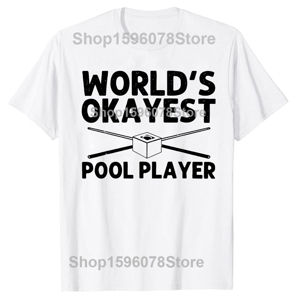 Funny Pool Art for Men Women Billiards Lover Pool Player T Shirts Men Casual Humor Streetwear Short Sleeve Crewneck Clothing