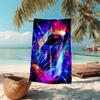 1PC Custom Name "Electric Speed: Neon Rush" Beach Towel Highly Absorbent And Sand-Resistant Towel for Swimming, Pool, Yoga, And Travel Lightweight