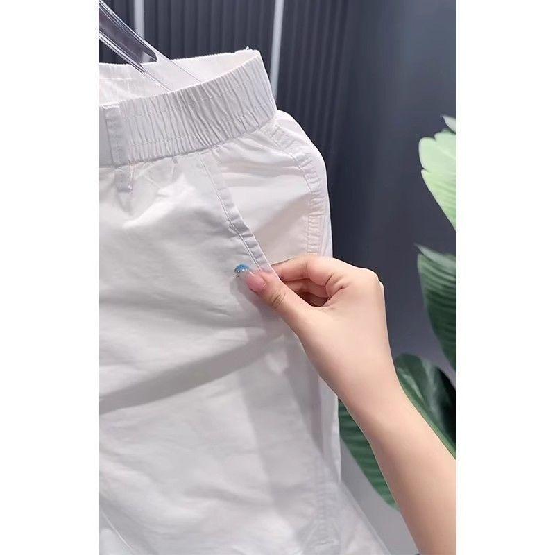 Summer Fashion Versatile Solid Color Simple Casual Pants Thin Fit Straight Leg Youth Shorts