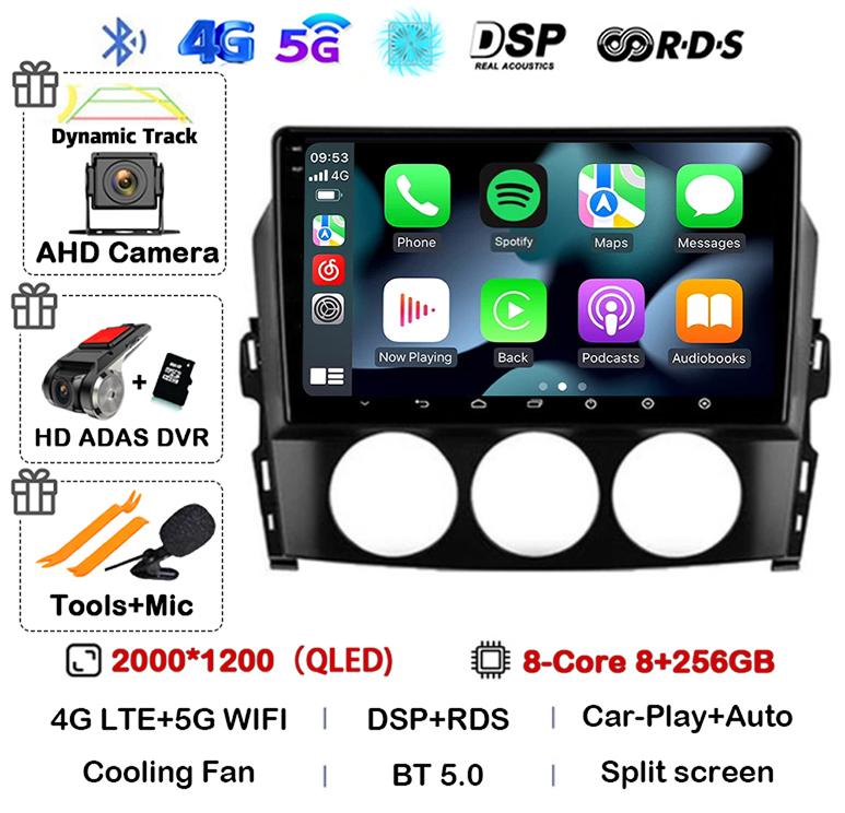 Android 14 Carplay For Mazda MX-5 MX5 III 3 NC Miata 2005-2015 Car Radio Multimedia Stereo Navigation GPS Head Unit Autoradio BT