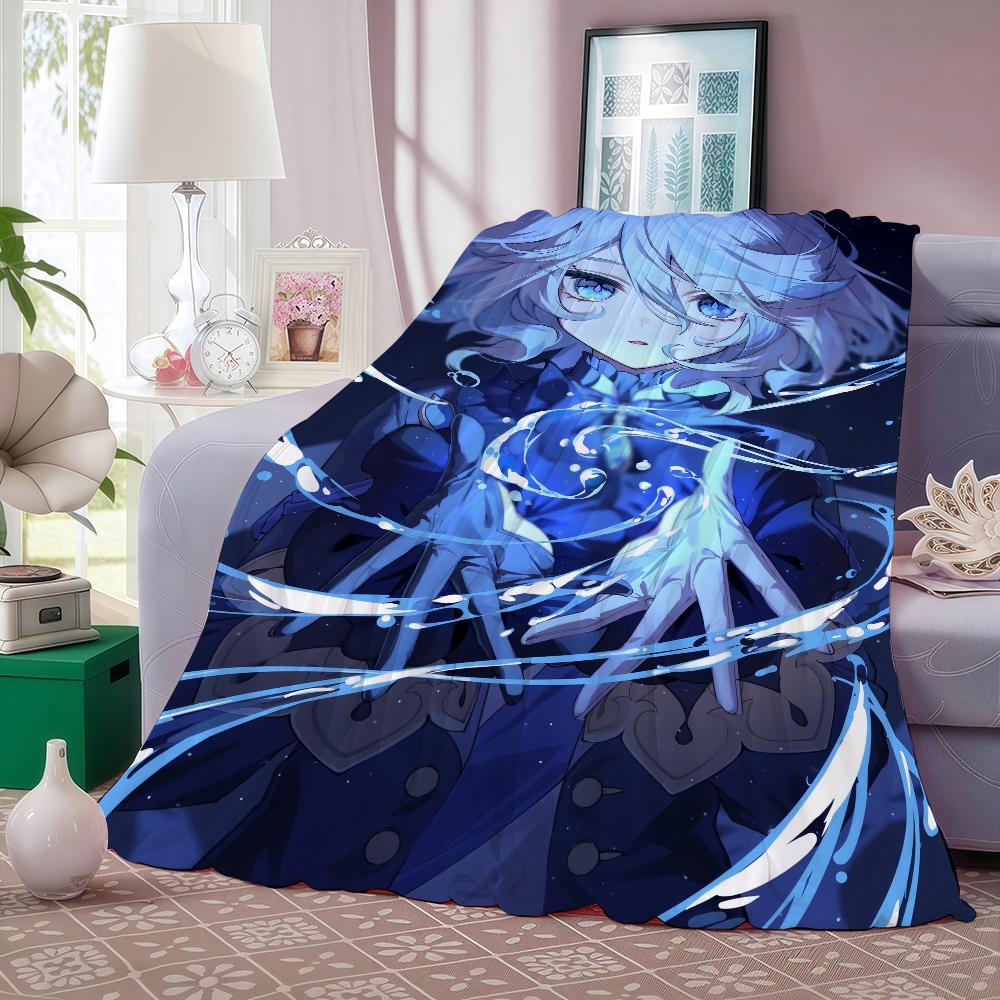 Genshin Impact Game Furina Blanket Soft and Skin Friendly For Couch Bed Napping Bedspread All Seasons Comforter