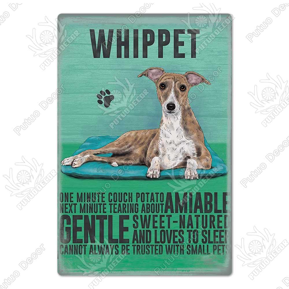 Putuo Decor Dog Vintage Tin Sign Plaque Metal Plate Wall Art Decoration for Living Room Man Cave Cafe Farm Home Retro Poster
