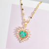 Small Feather Necklace Ethnic Style Retro Versatile Women'S Collarbone Chain Inlaid With Precious Stones Exquisite Jewelry