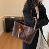 Ladies Large Capacity Shoulder Bags Vintage Commuting Underarm Bags Solid Color Casual Handbag Women High Quality Tote Bag