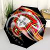 Portugal Football team Print Automatic Umbrella, 8 Rib Iron Frame, Plastic Handle, Suitable for Outdoor Travel &Daily , Ideal Gift