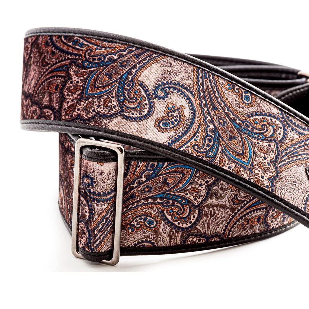 STRAPS Guitar 7cm PAISLEY Brown RightOn! Strap, Wide, 95-150cm Long, VELVET-60