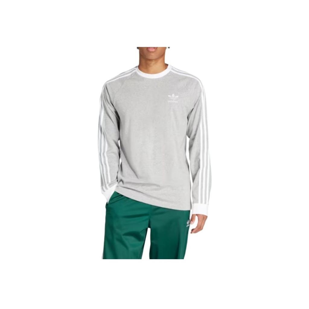Adidas Adicolor Classics 3-Stripes Long Sleeve Tee Medium Grey Heather Men Streetwear IM9429