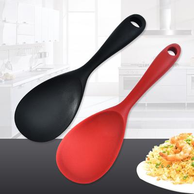 Solid Color Silicone Rice Spoon Family Non-stick Rice Shovel Soup Spoon Pot Spoon Cooking Spoon Supplies Rice Spoon Kitchen