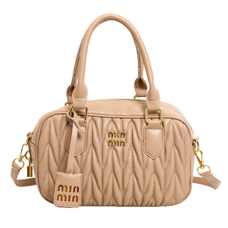 New Pleated Pillow Bag Women's Versatile Handbag High-end Bowling Bag Shoulder Messenger Bag