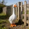 White Goose Garden Statue, Resin Duck Sculpture, Outdoor Yard Art Decor for Patio & Lawn