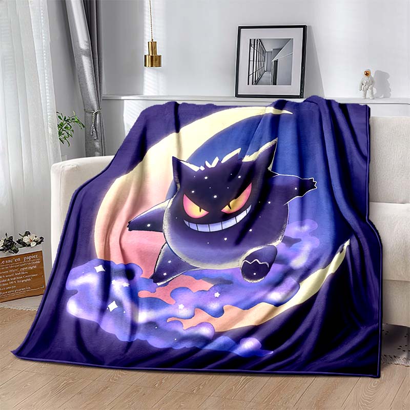 P-Pokemon G-Gengar Print Blanket Warm Soft and Comfortable Home Travel Blanket Sofa Bedding Camping RV Blanket Luxury Gift
