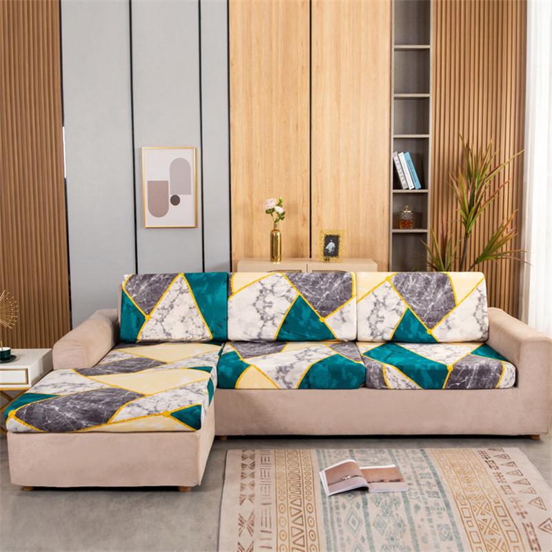 1 Stück Elastischer Sofasitzkissenbezug Stuhlbezug Stretch Waschbar Abnehmbarer Überwurf 1/2/3/4 Sitzer Spandex Bedruckter Sofaschutz