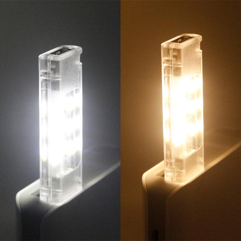 Mini Night Light USB Plug Lamp LED Reading Book Light DC5V Super Bright Double Sided Lighting For Computer Mobile Power Charging