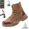 Steel Toe Work Shoes Safety Boots Men Non Slip Work Sneakers Men Safety Shoes Construction Shoes Anti-Puncture Security Botas