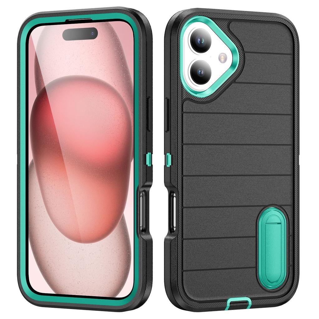 Source Phone Case Hidden PC Stand Protective Case Three In One Flat Stripe for Apple Phone Case