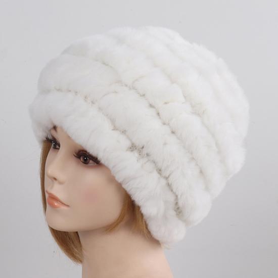 

Русская зимняя шапка из натурального меха, женская вязаная шапка-бомбер из натурального меха кролика рекс, женская натуральная теплая шапка из 100% натурального меха кролика рекс Good elasticity белый