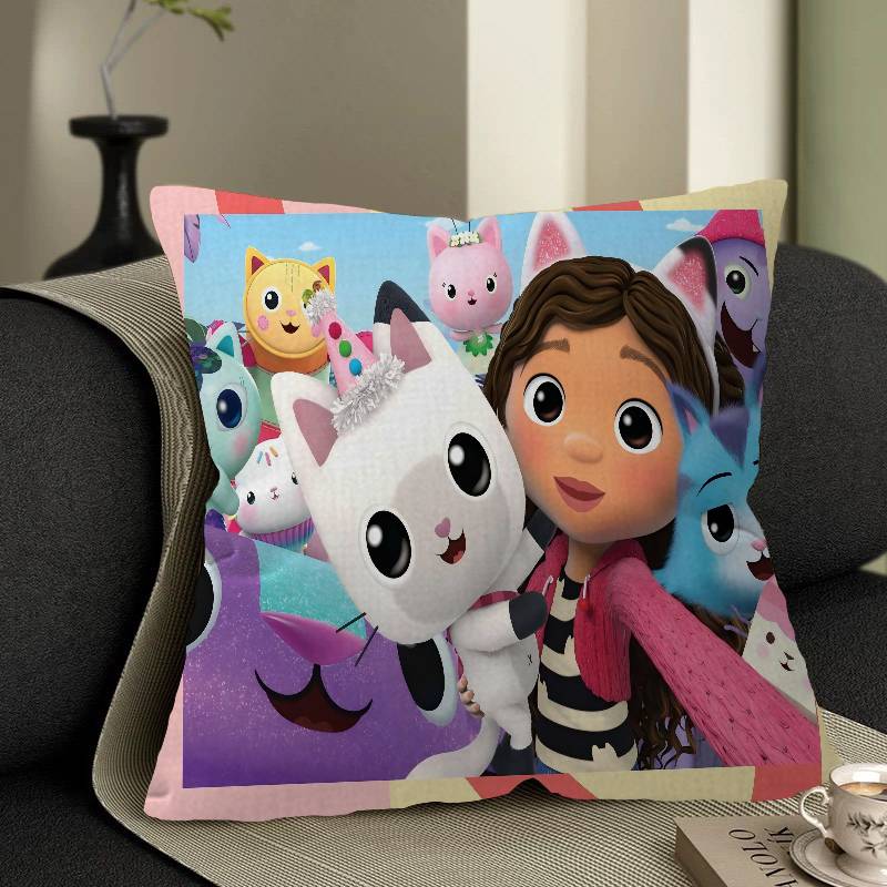 

G-Gabbys D-Dollhouse Stitch Lucky Dragon Pillow Cover Sofa Cushion Cover Home Room Decoration Children Gift 12x12Inch