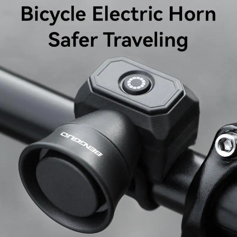 Elektrische Fahrradhupe 120 dB Superlauter Ton IP4 Wasserdicht Typ-C Wiederaufladbar Für Straßen-Mountainbike Tägliches Pendeln