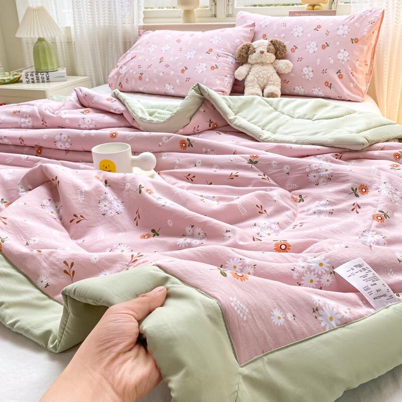 Jieliya Washed Cotton Floral Summer Quilt & A/C Blanket